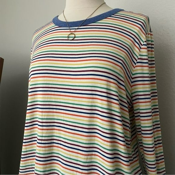 Rainbow Multicolor Retro Long Sleeve Top (L)