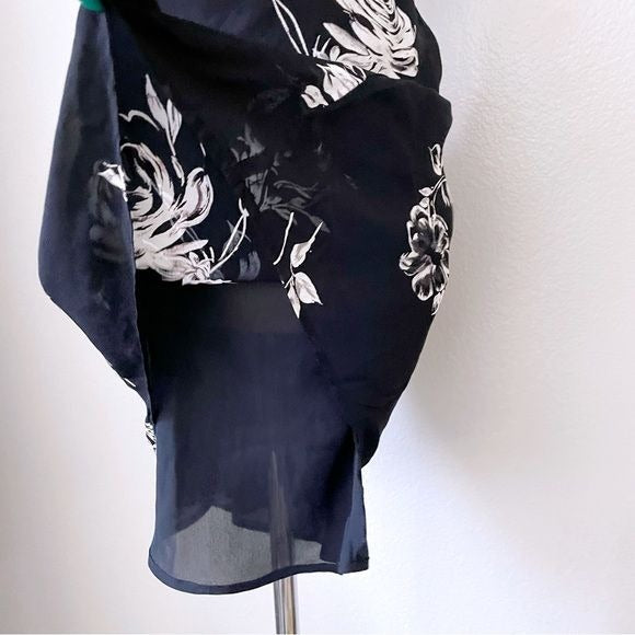 Vintage Black Floral Slip Mini Dress (12)