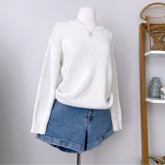Chunky Knit Vintage Boyfriend Pullover Sweater (S)