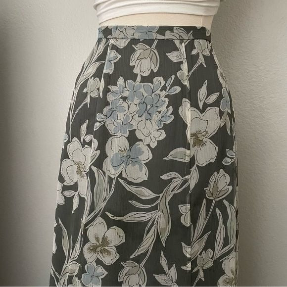 Midi Floral Feminine Swing Skirt (4)