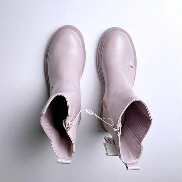 Pastel Pinkish Rain Combat Boots (7.5)