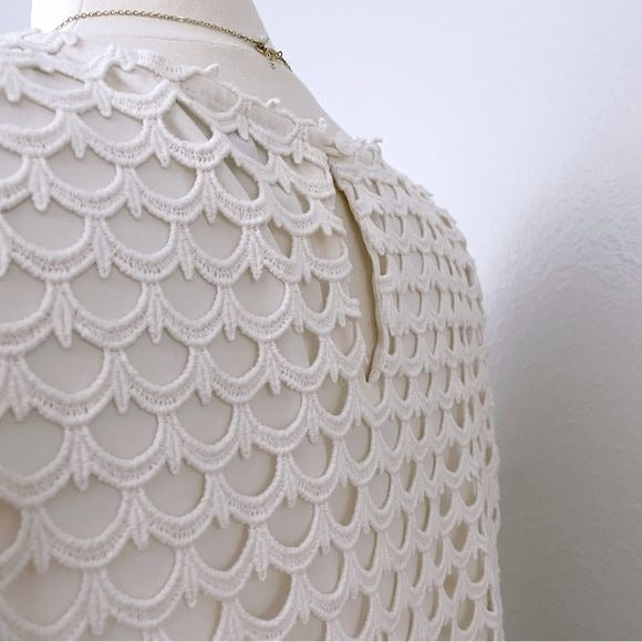 Ivory Crochet Overlay Top (L)