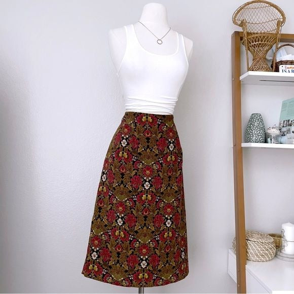Vintage Midi Floral Skirt (14)