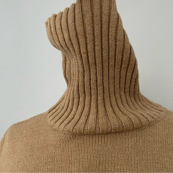 Tan Turtle Neck Knit Sweater (L)