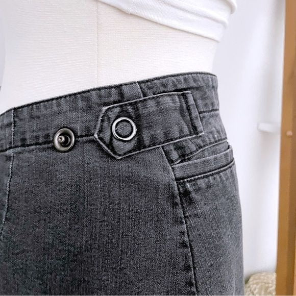 Grey Denim Jean Straight Skirt (10)