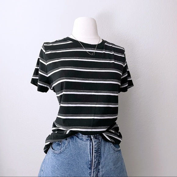Striped Casual Short Sleeve T-Shirt (XL)