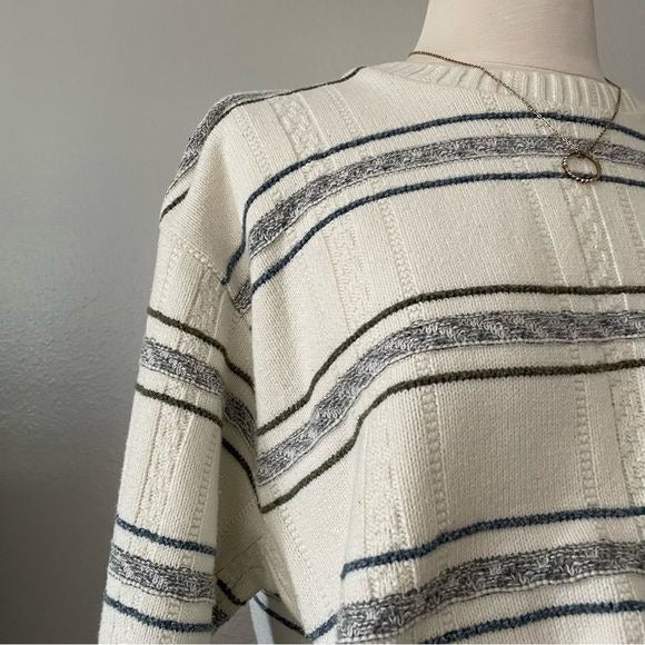 Vintage Thick Grandpa Pullover Sweater (L)