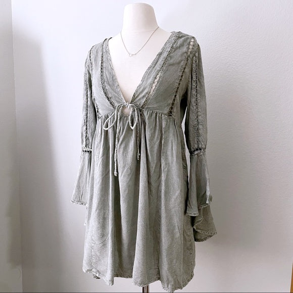 Frill Sleeve Flowy Babydoll Mini Dress (12)