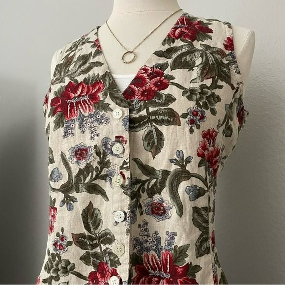 Floral Vintage Lightweight Vest (S)