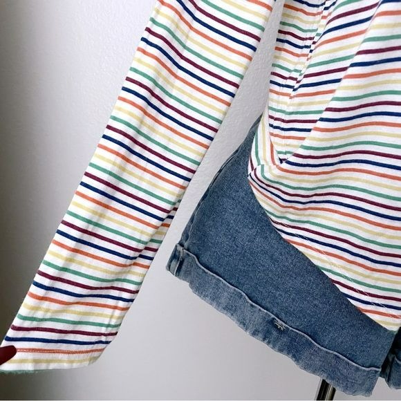 Rainbow Multicolor Retro Long Sleeve Top (L)