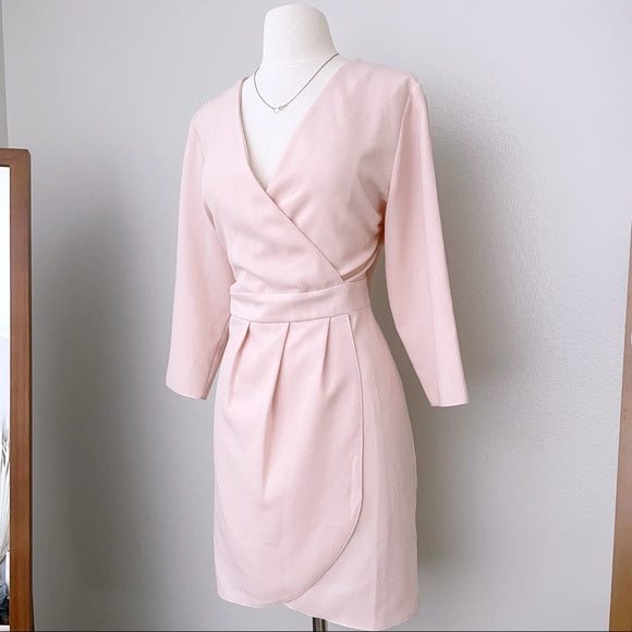 Pastel Pink Asymmetrical Mini Dress (12)