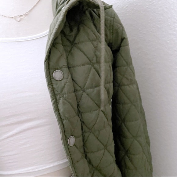 Puffer Jacket With Faux Fur Trim (S)