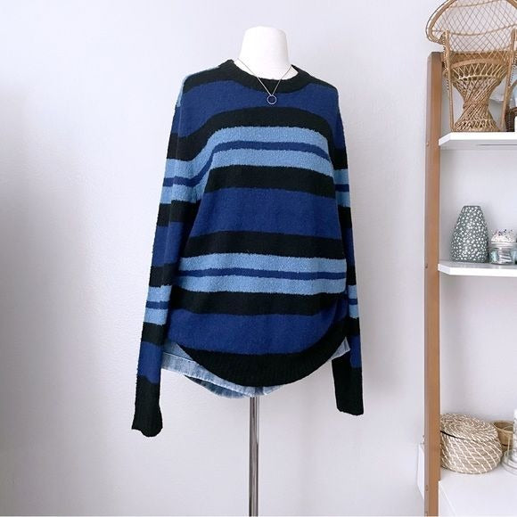 Oversize Stripe Knit Grandpa Sweater (XL)