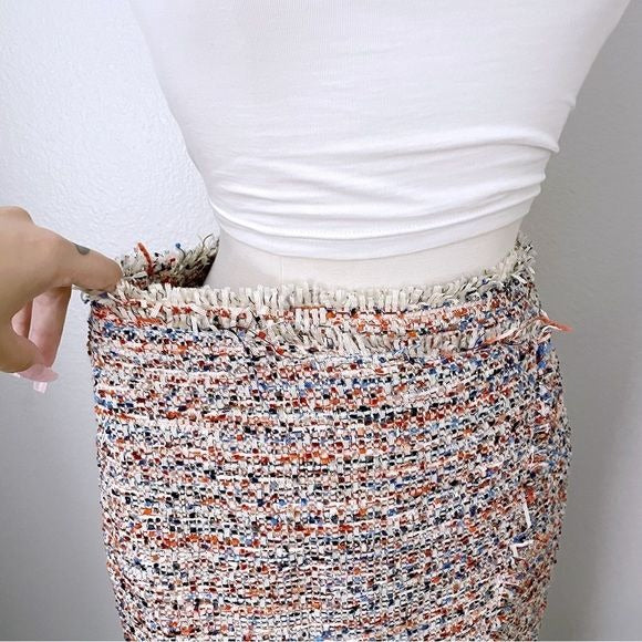 Multicolor Asymmetrical Tweed Skirt (6)