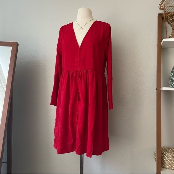 True Red Oversize Swing Dress (S)
