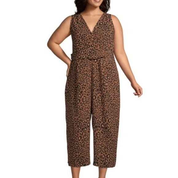 Leopard Print Pant Jumpsuit (3X)