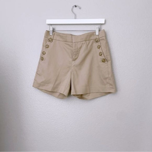 Solid Tan Sailor Button Shorts (2)