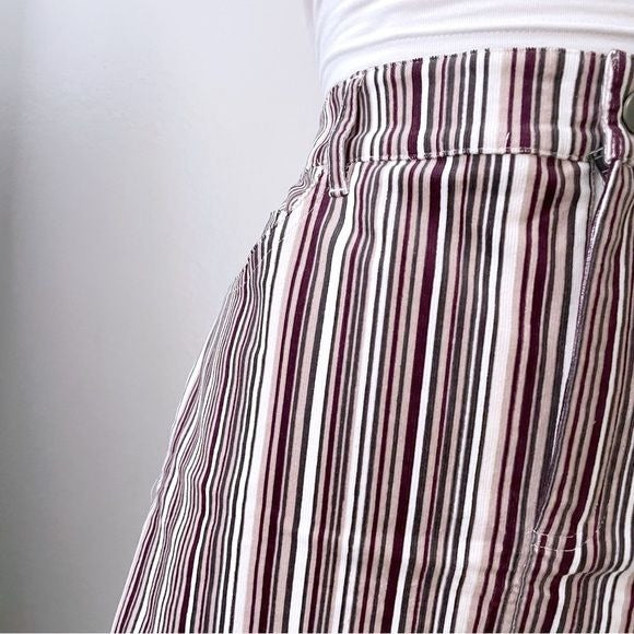 Corduroy Striped Mini Skirt (L)