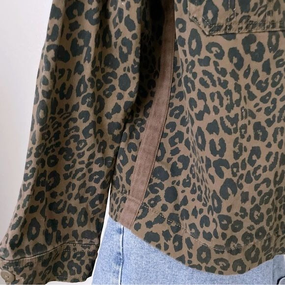 Leopard Print Button Front Jacket (L)