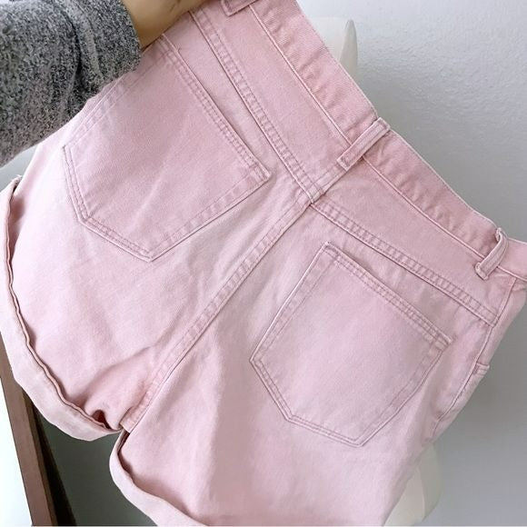Vintage Pink Pastel High Waist Denim Shorts (29)
