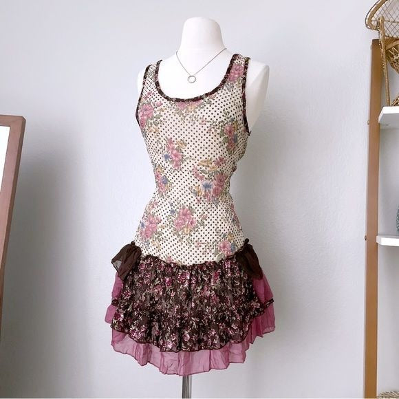 Floral Whimsical Fairy Mini Dress Tunic (S)
