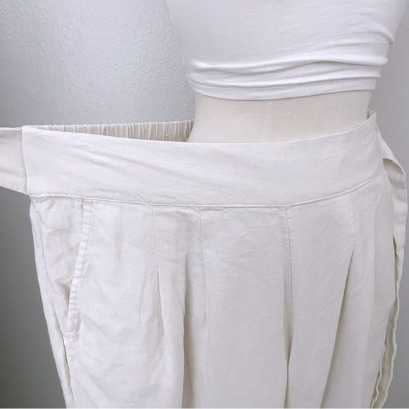 High Rise Neutral Linen Blend Pants (XL)