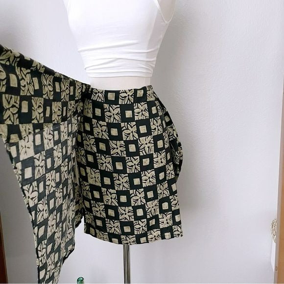 Silk True Wrap Floral Skirt (M)