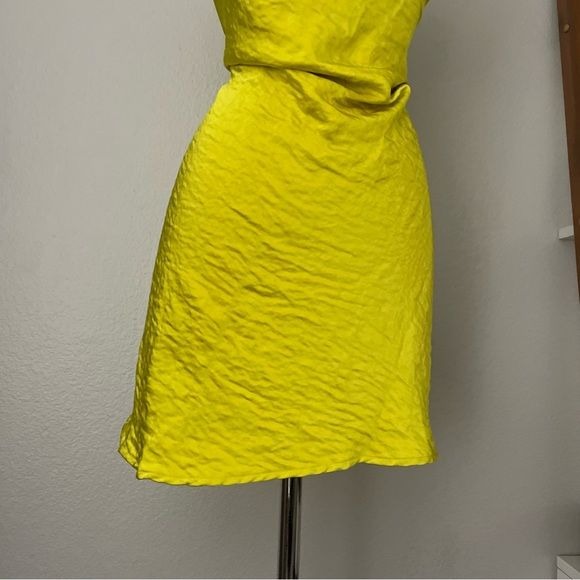 Satin Yellow Slip Dress (S)
