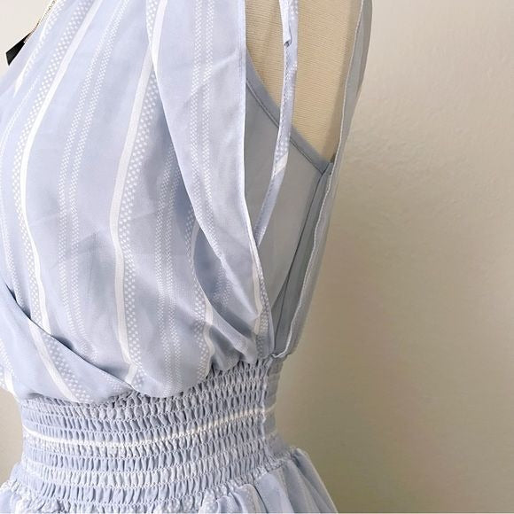Pastel Blue Cinched Waist Midi Dress (XS)