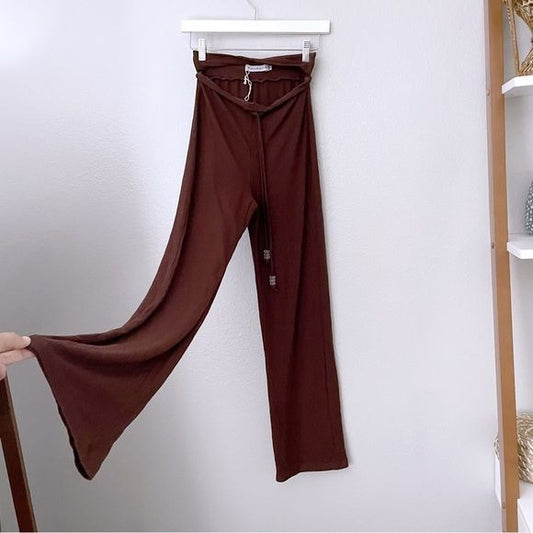 Chocolate Brown Ribbed Pants (XS / S)