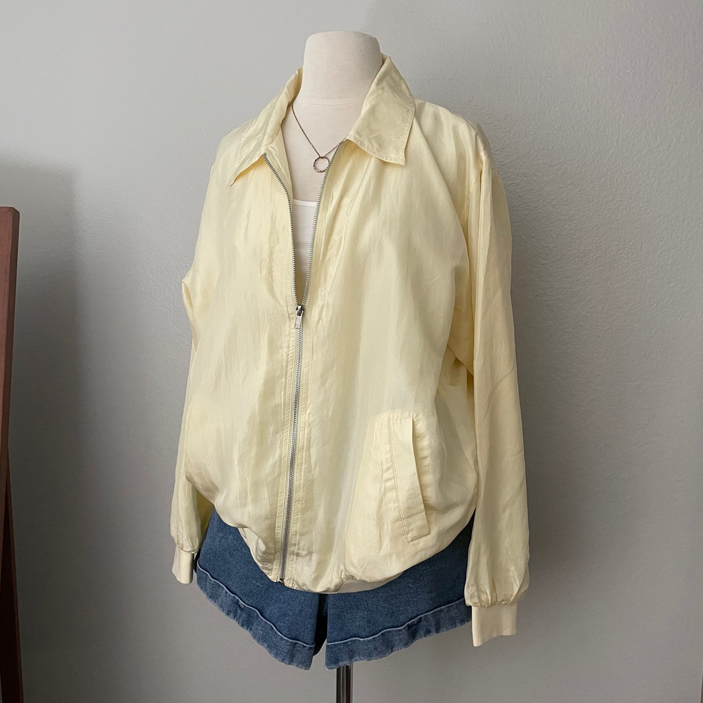 Vintage Yellow Windbreaker Jacket (M)