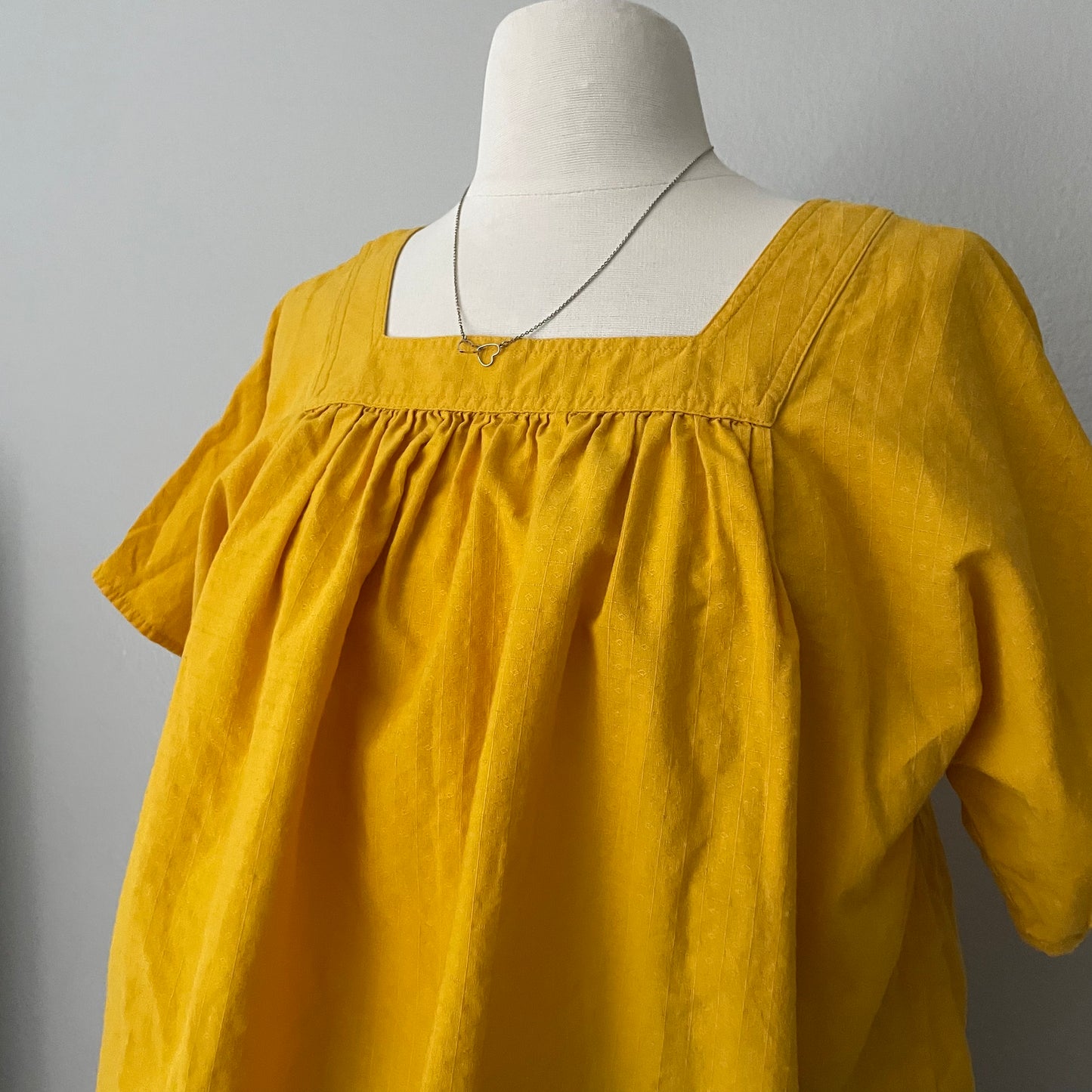 Square Neck Oversized Mustard Yellow Top (S)