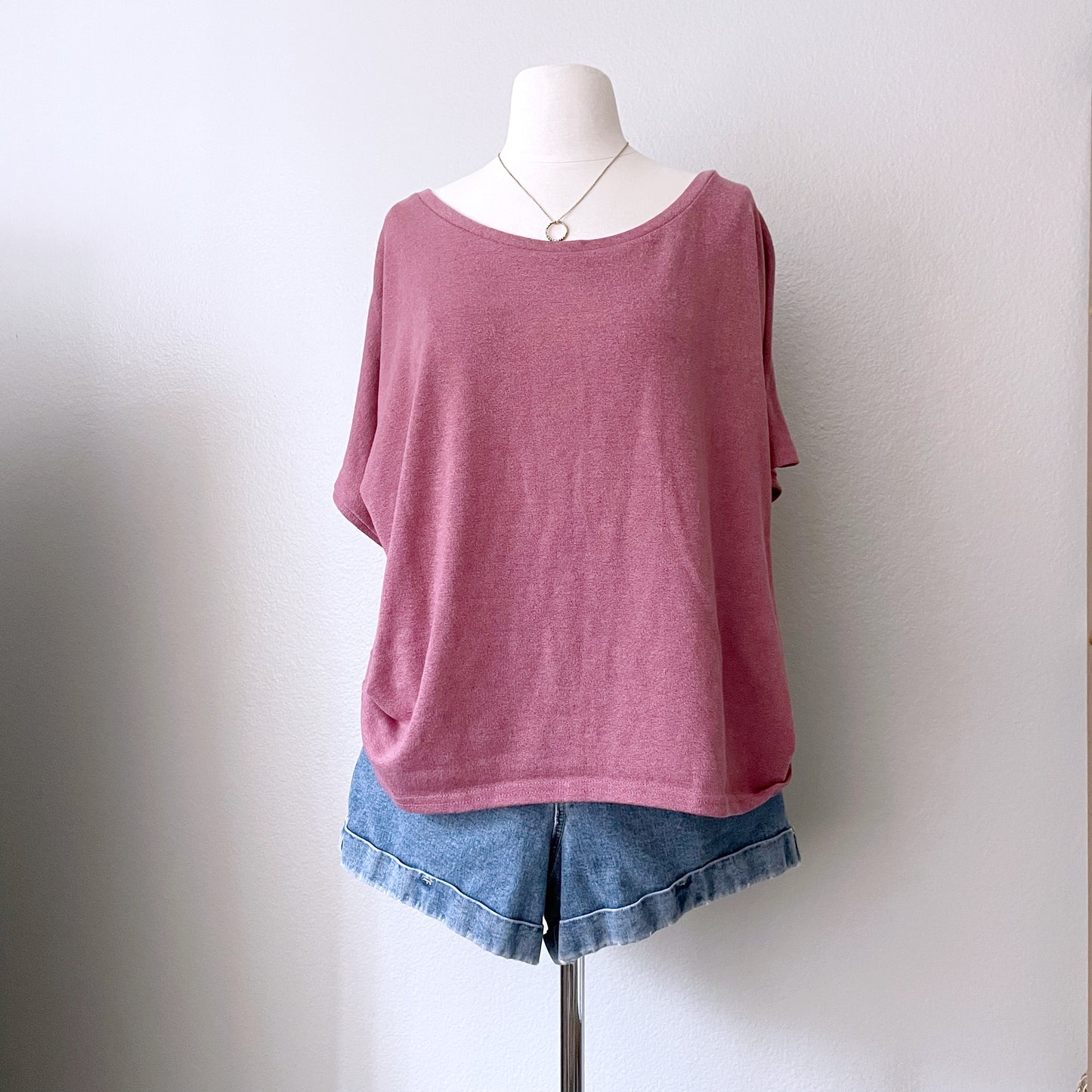 Scoop Neck Pullover Relaxed Fit Top (XL)