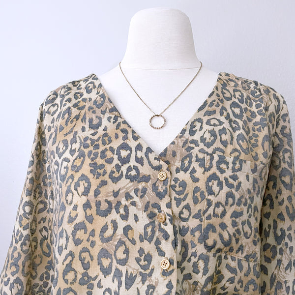 Leopard Print Pullover Top (M)