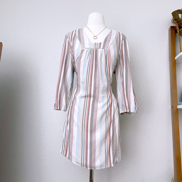 Striped Linen Blend Dress (M)