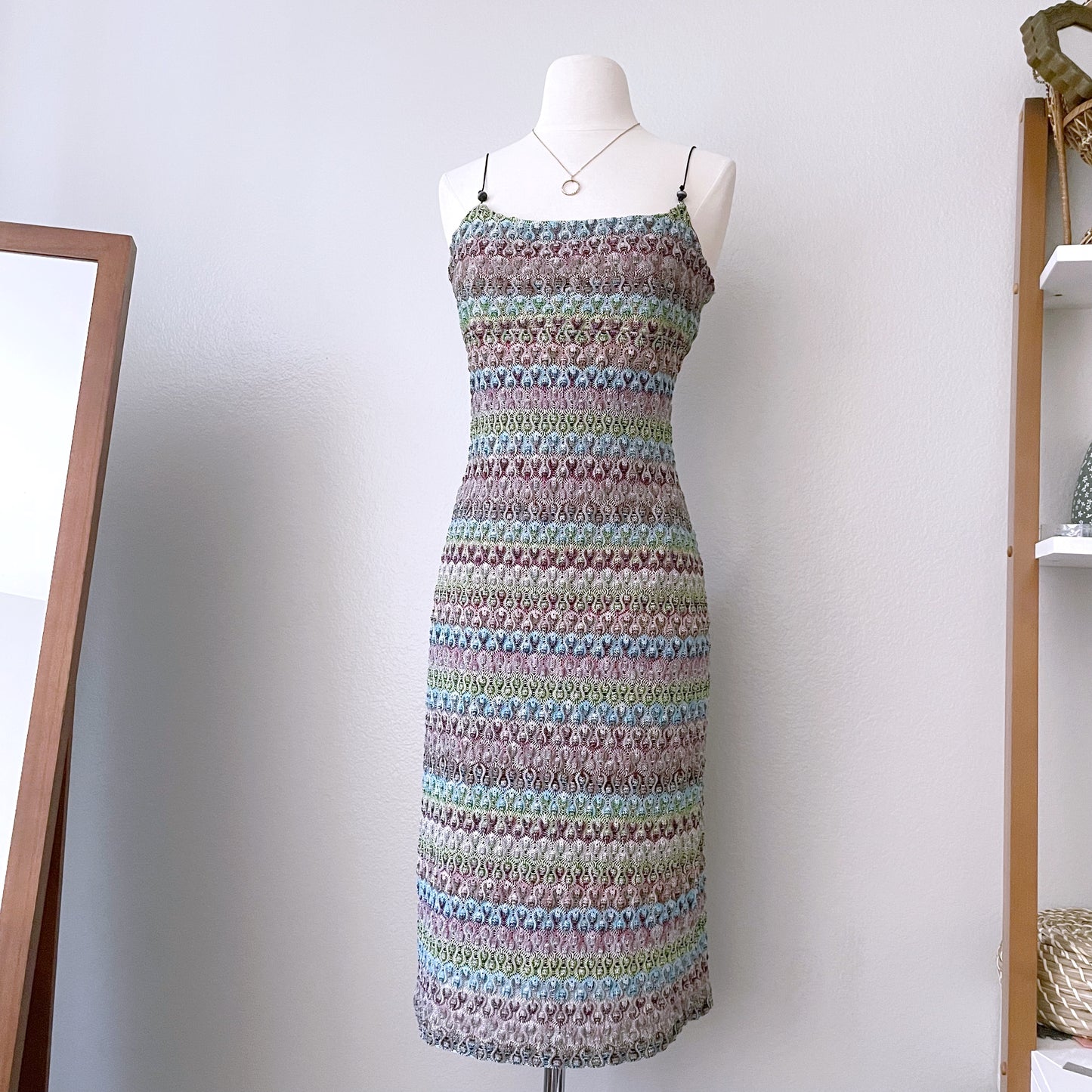 Multicolor Y2K Style Midi Dress (L)