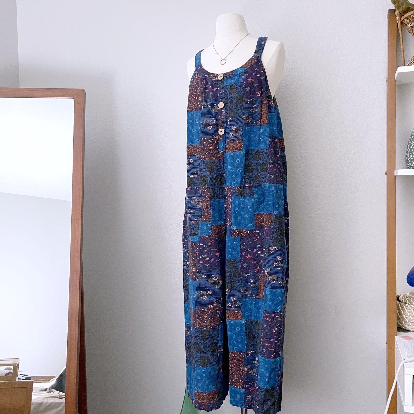 Patchwork Overall Boho Pant Jumpsuit (2XL)