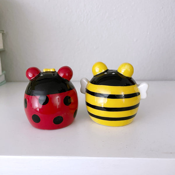 Lady Bug and Honey Bee Salt and Pepper Shakers
