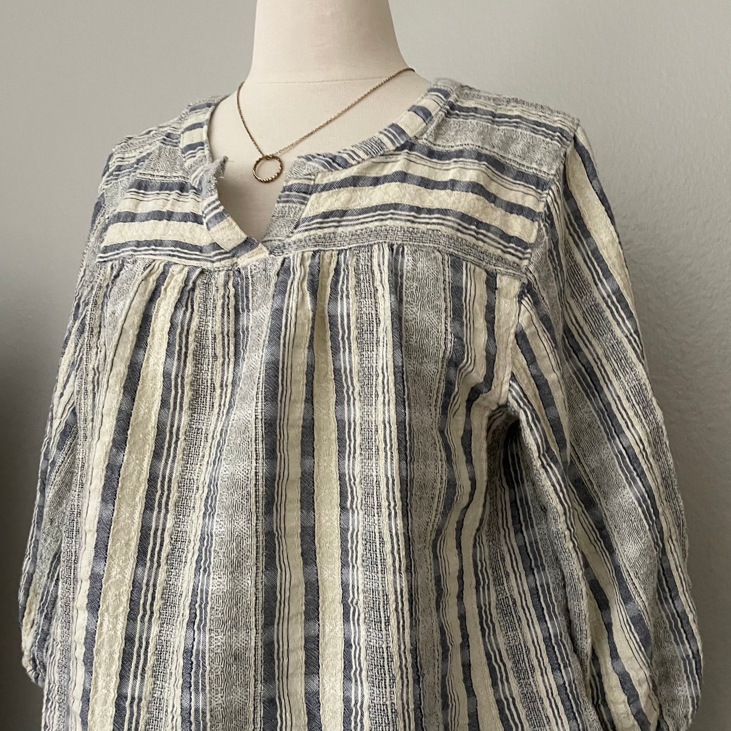 Structured Squared Peasant Style Top (L)