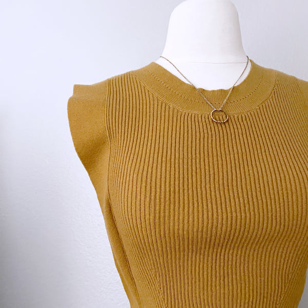 Ribbed Side Tie Sweater Top (M)