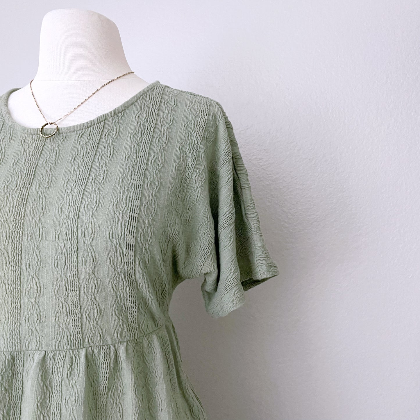 Sage Green Textered Dress (M)