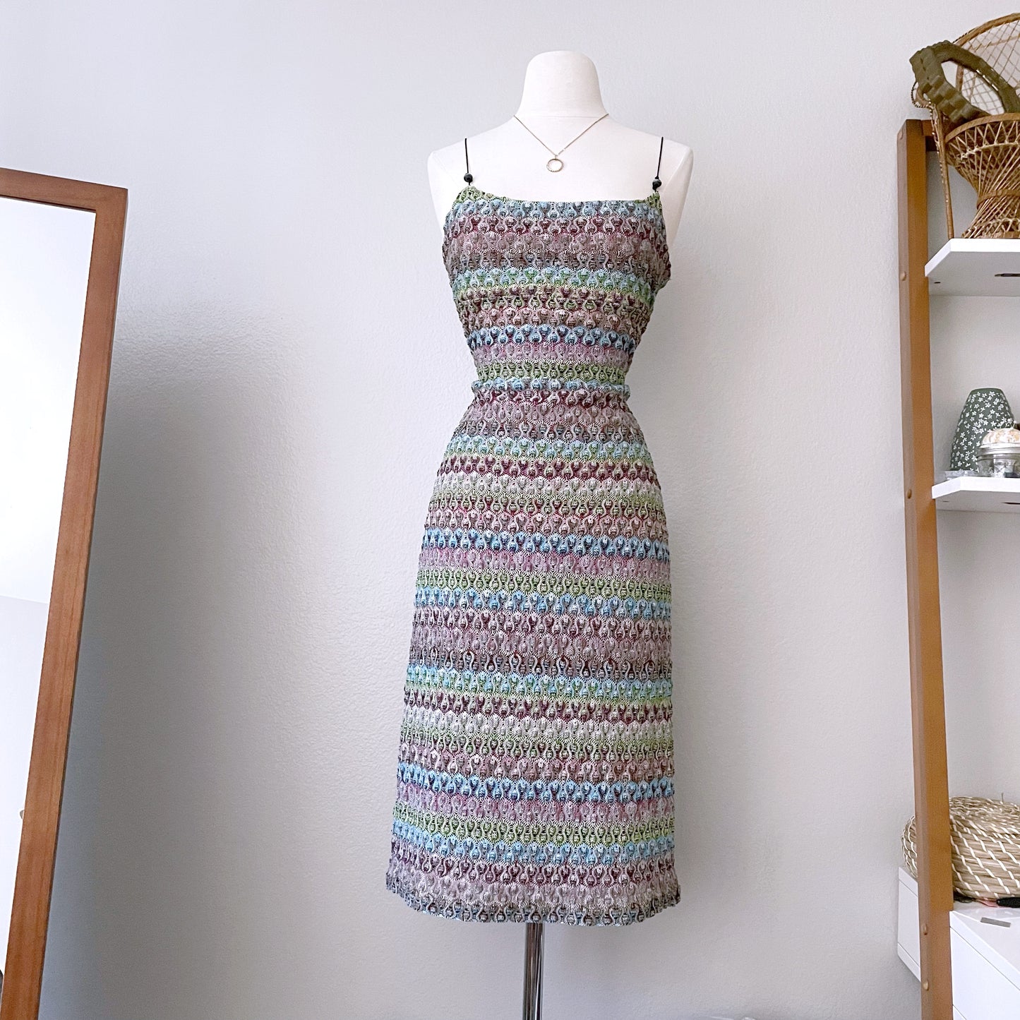 Multicolor Y2K Style Midi Dress (L)